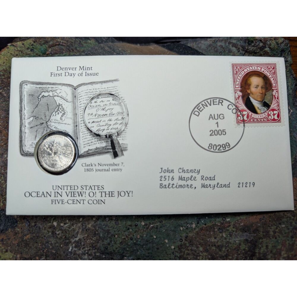 2005-D Nickel • First Day Issue • Lewis & Clark • Denver Mint
